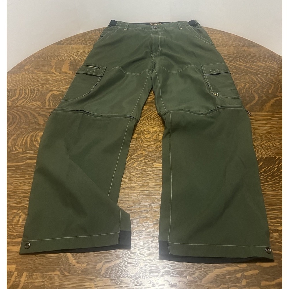 WearFirst Cargo Pants Adult 34x30 Green Baggy Y2K Skater Punk Convertible